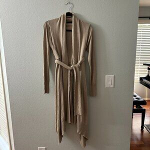 Nicholas K Wrap Sweater Cardigan Women's Medium Silk Cashmere Tan Neutral